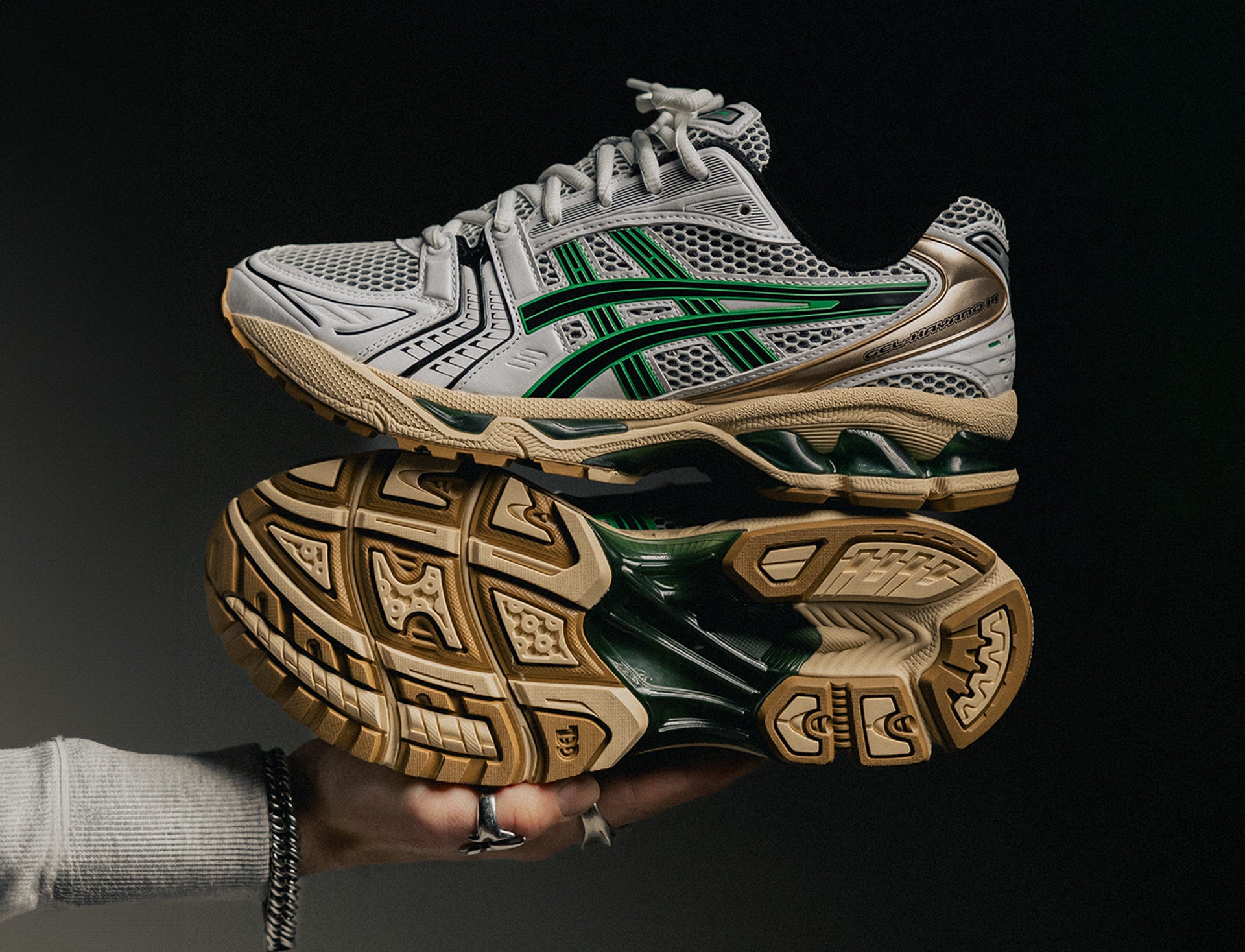 Asics Gel-Kayano 14 white hinoki beige