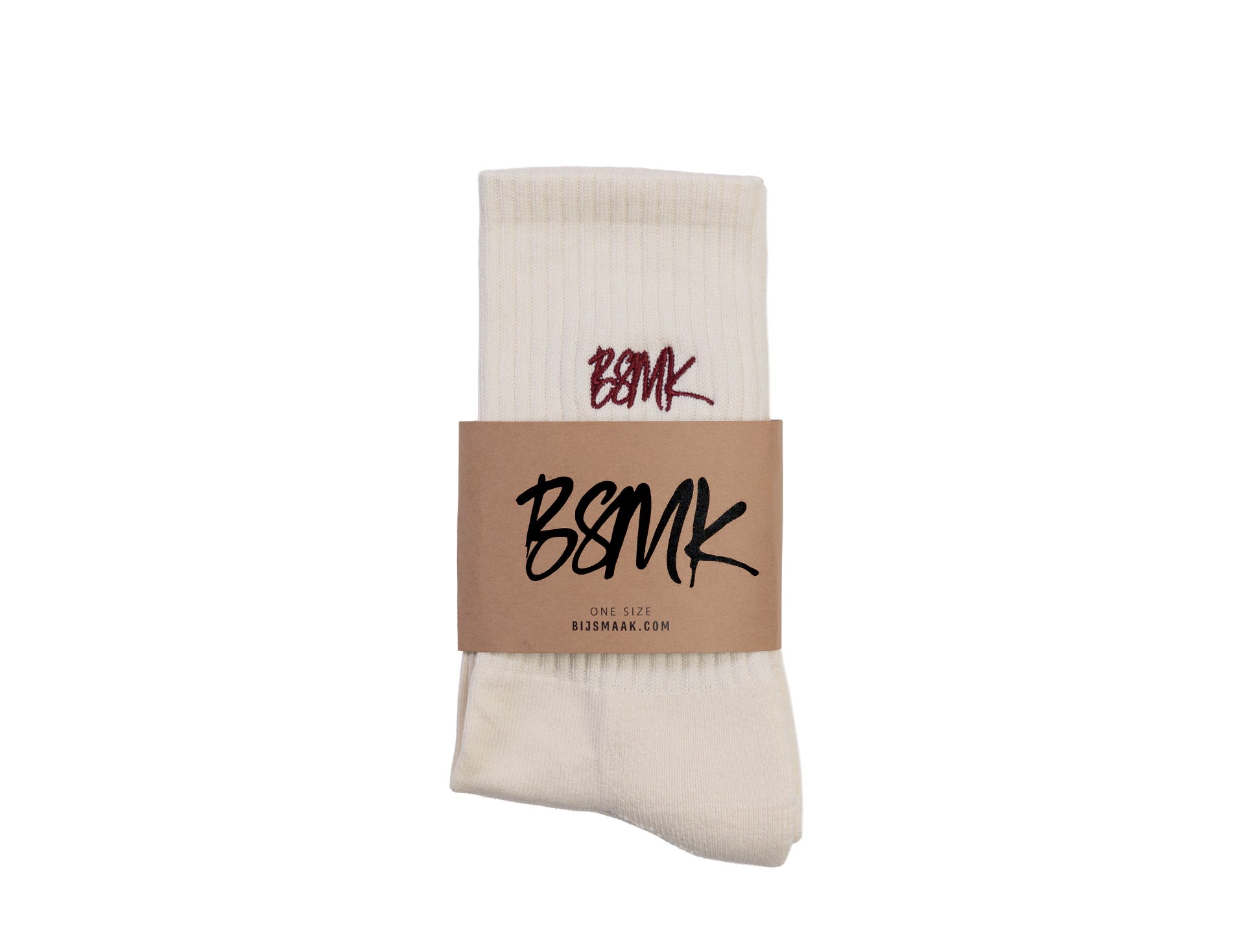 BSMK Sokken - Off White/Burgundy
