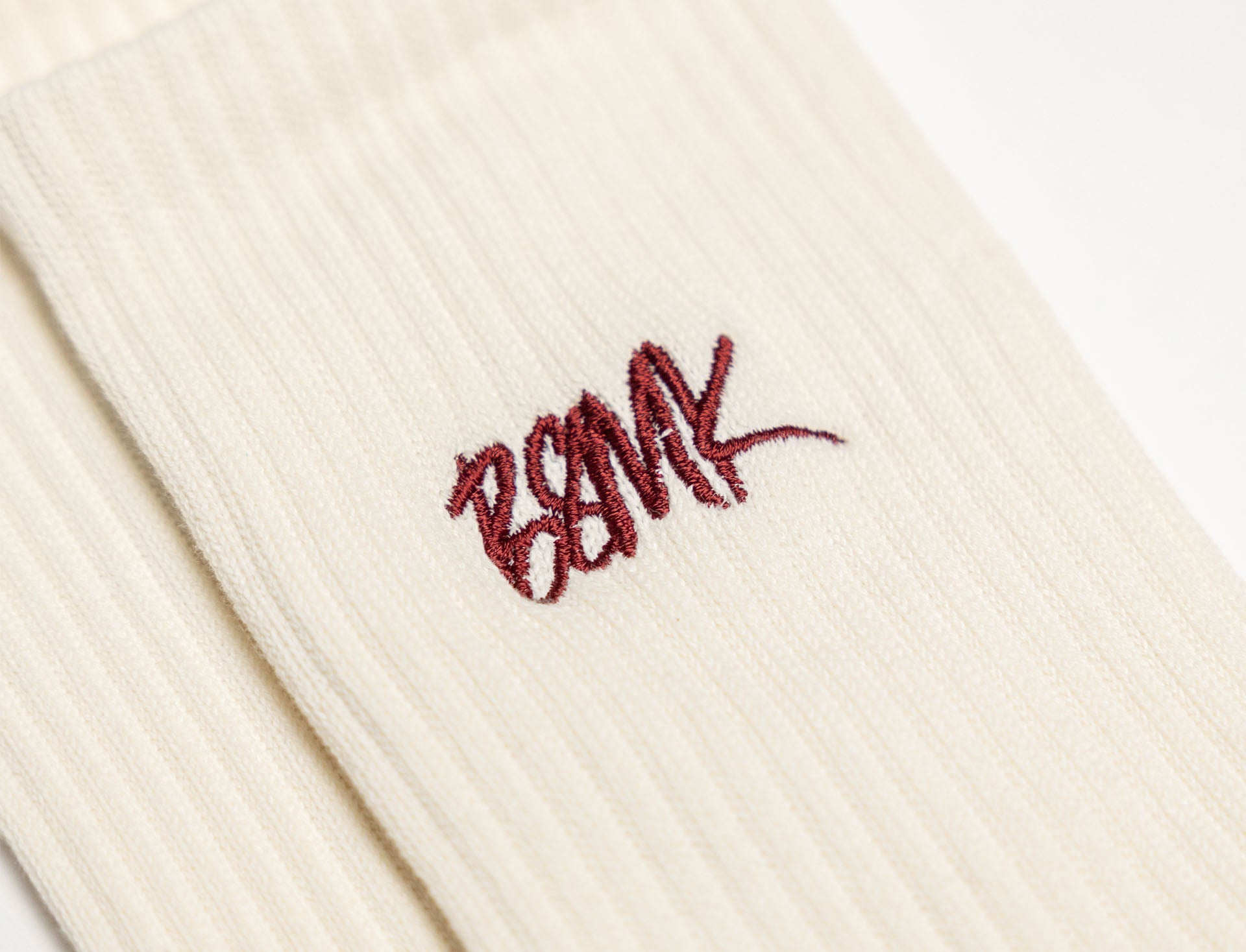 BSMK Socks - Off White/Burgundy