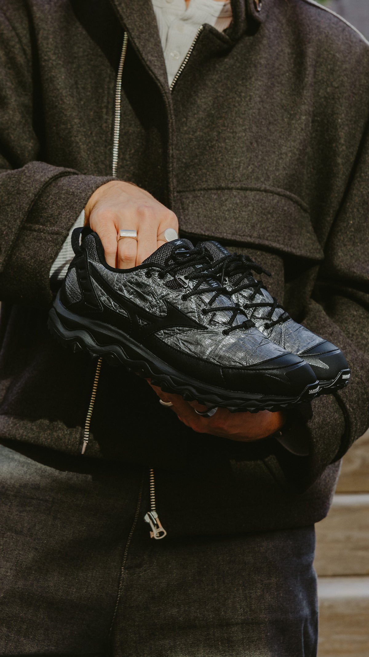 Mizuno Wave Mujin TL Han Kjøbenhavn black black sand iron gate