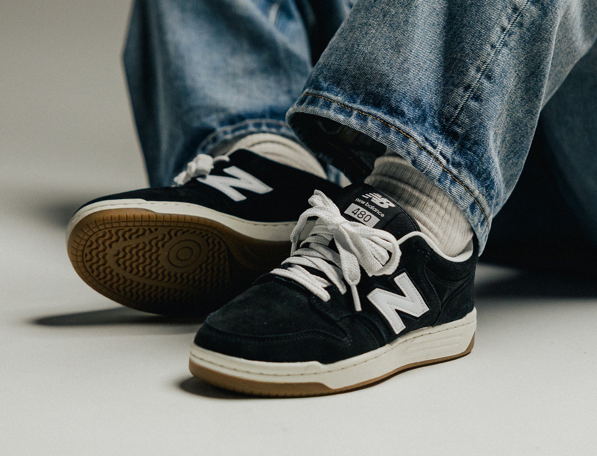 New Balance 480 black white