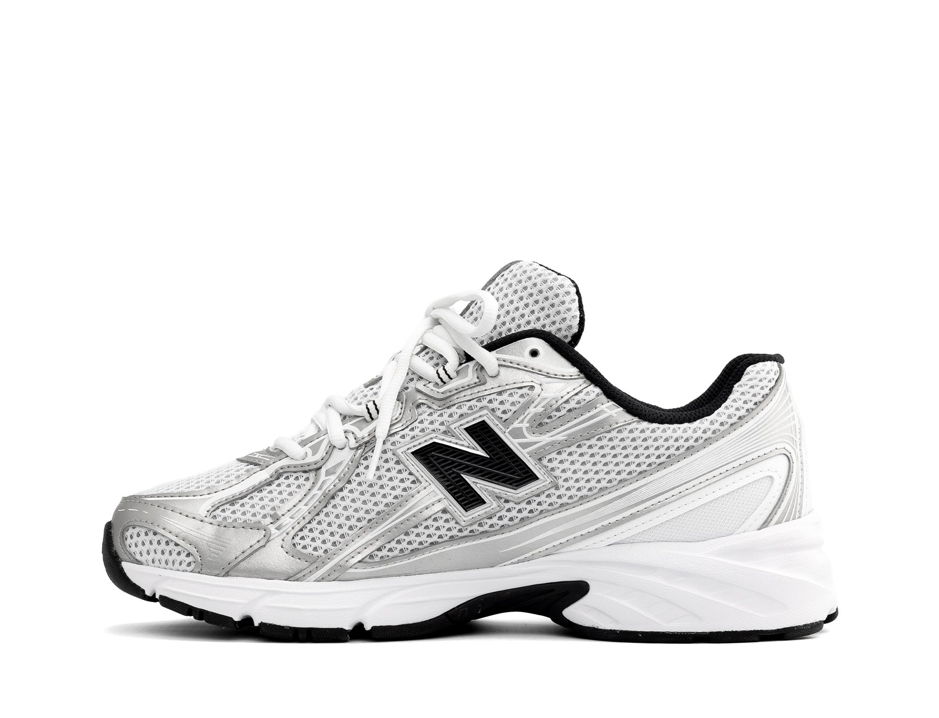 New Balance 740 white silver metallic black