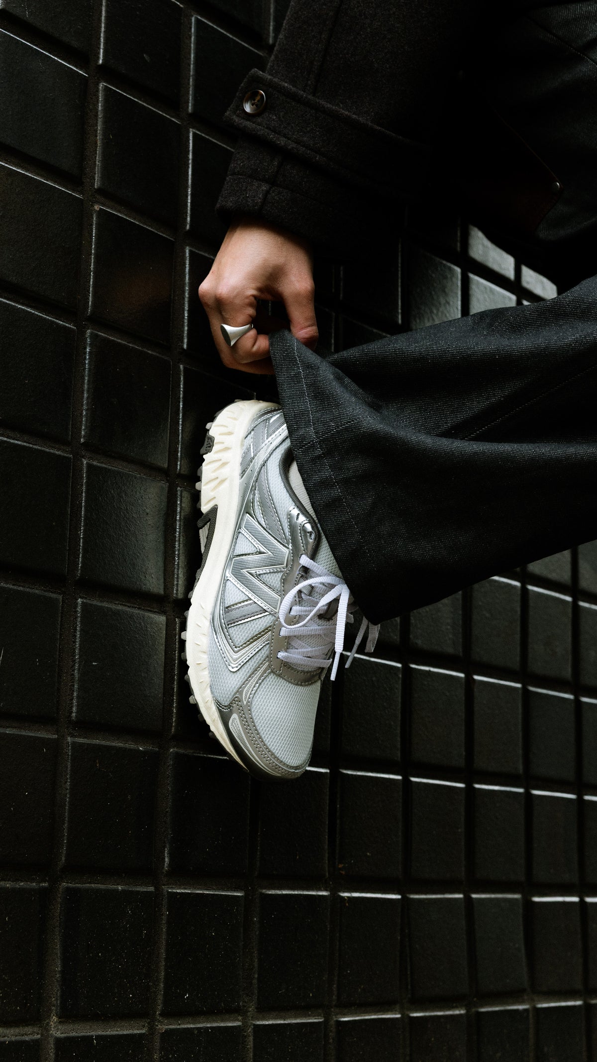 New Balance 410 nb white metallic silver