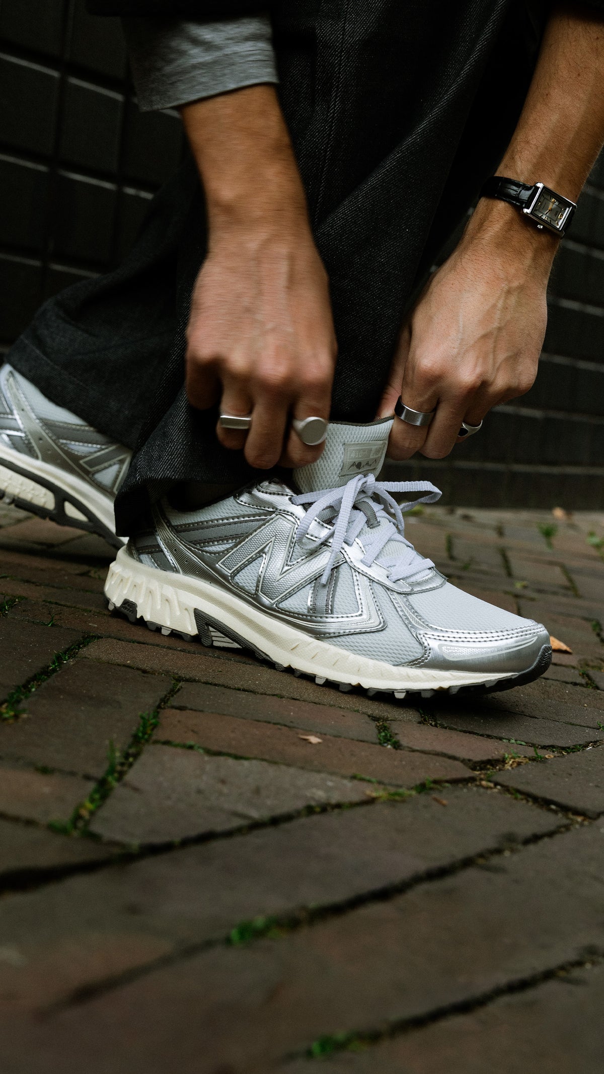 New Balance 410 nb white metallic silver