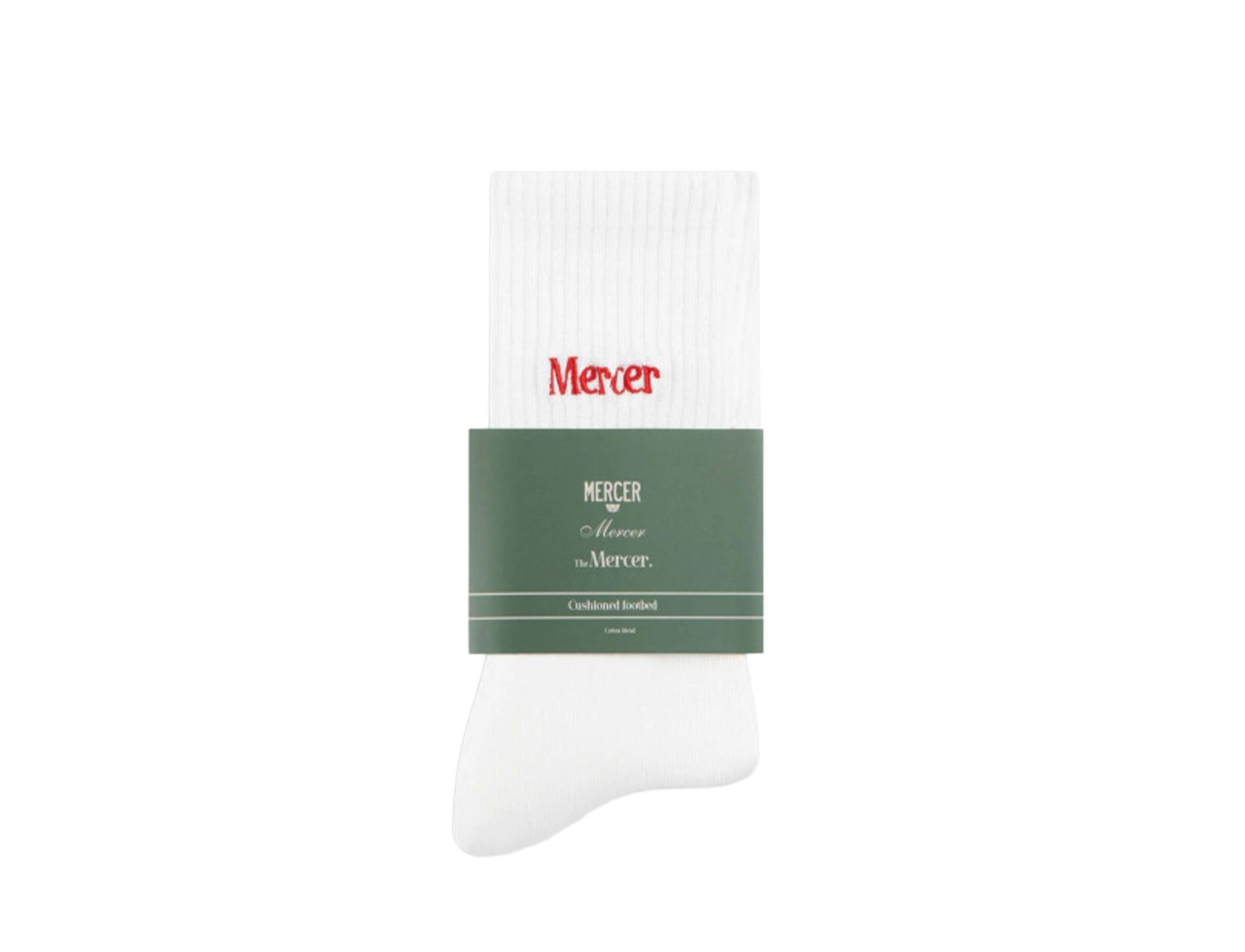 The Mercer Socks white red