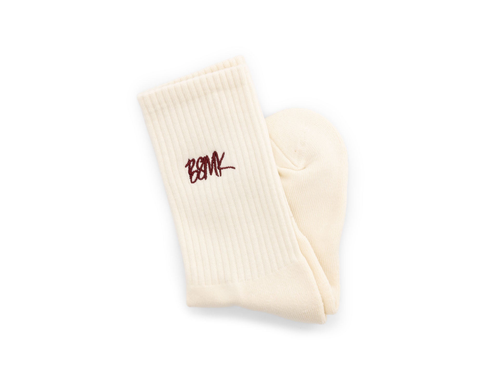 BSMK Socks - Off White/Burgundy