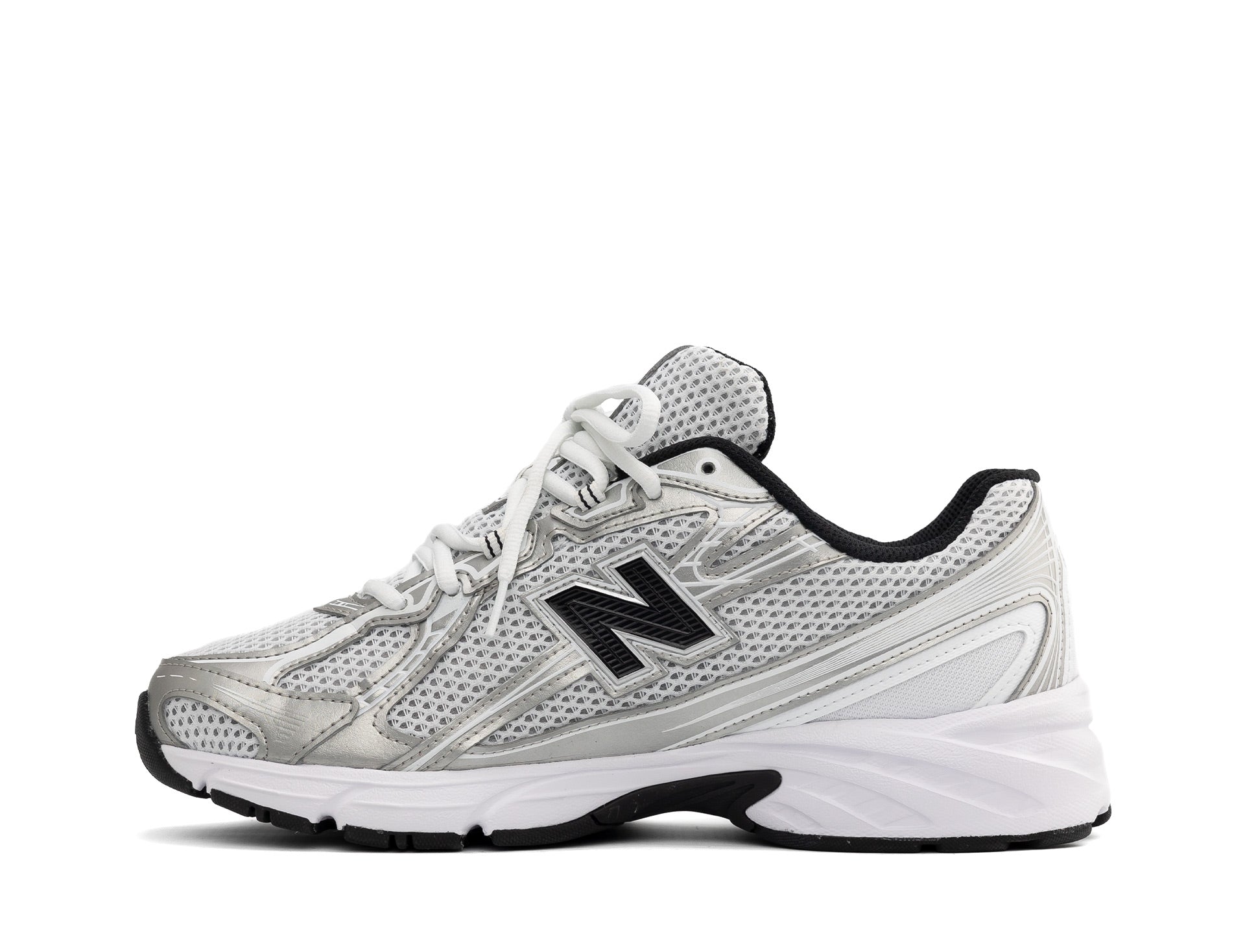 New Balance 740 white silver metallic black