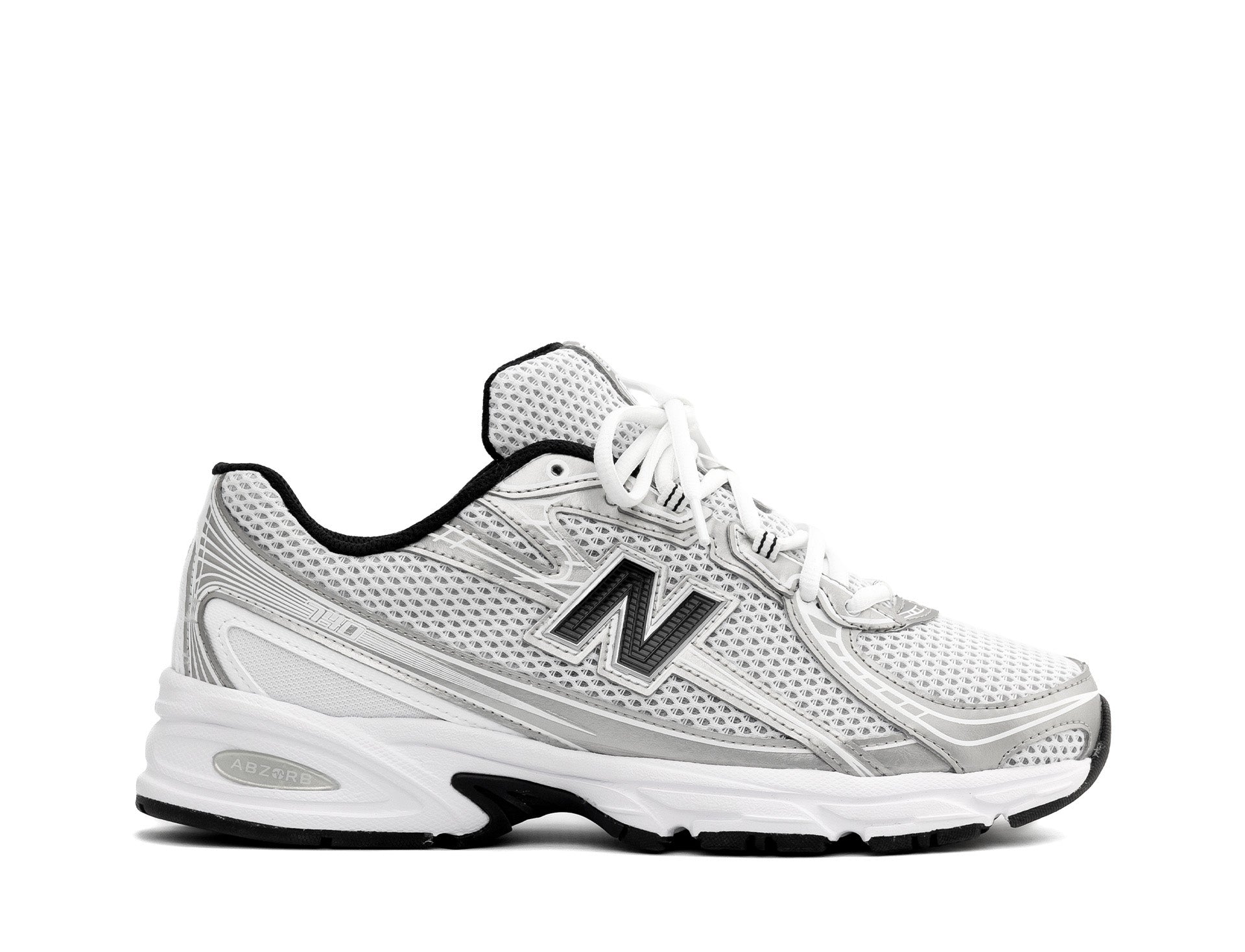 New Balance 740 white silver metallic black