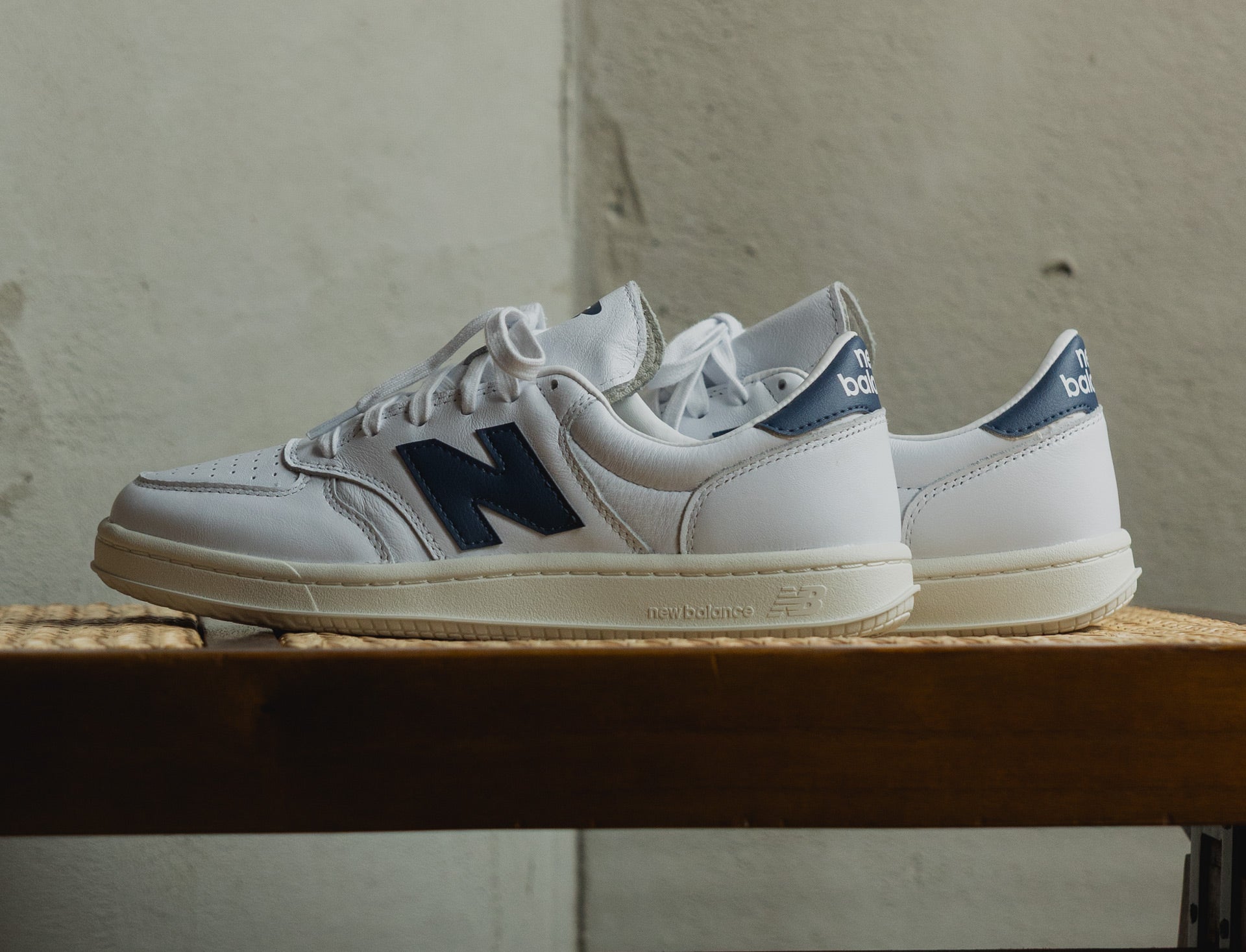 New Balance T500 white vintage indigo