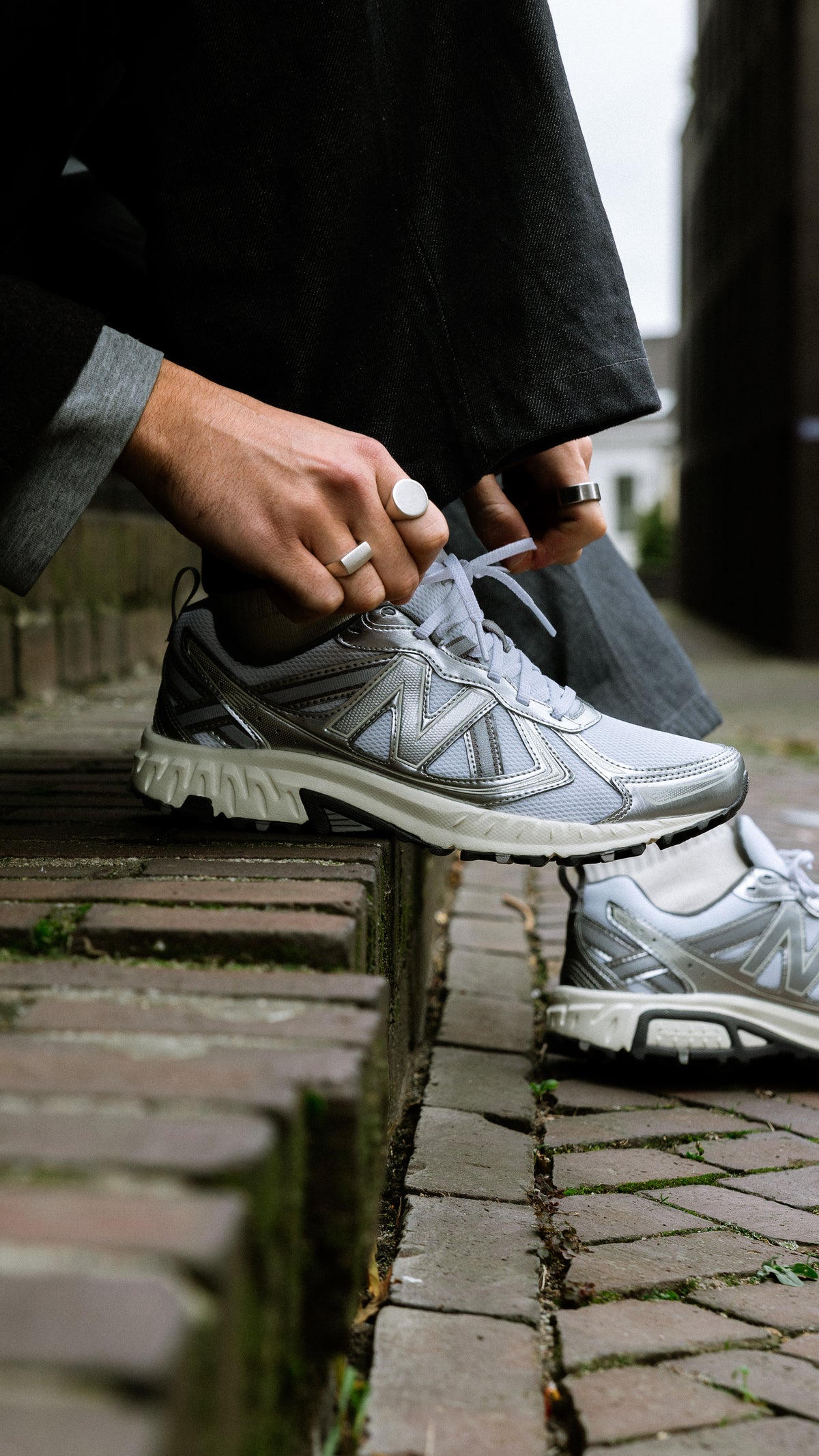 New Balance 410 nb white metallic silver