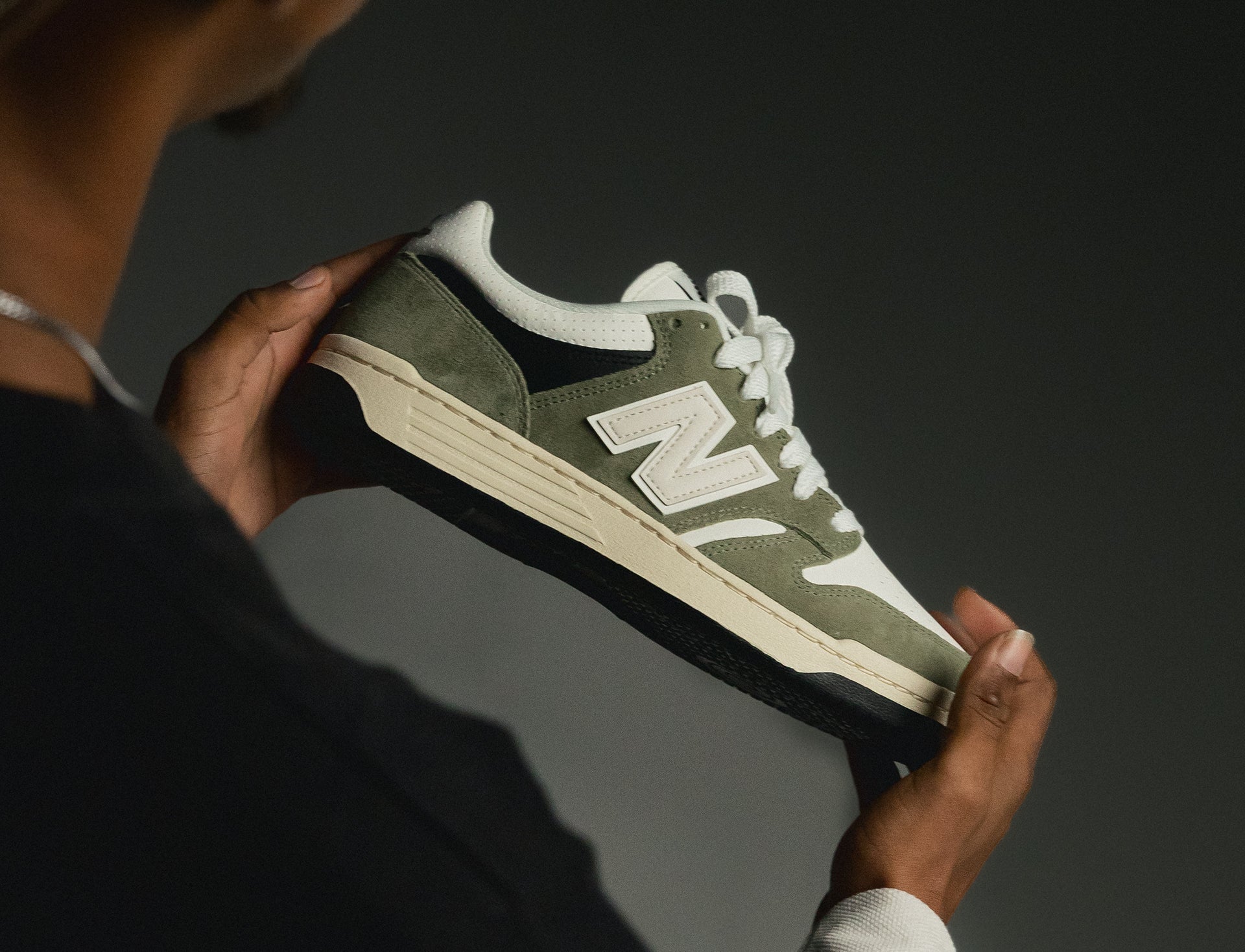 New Balance 480 dark olivine sea salt