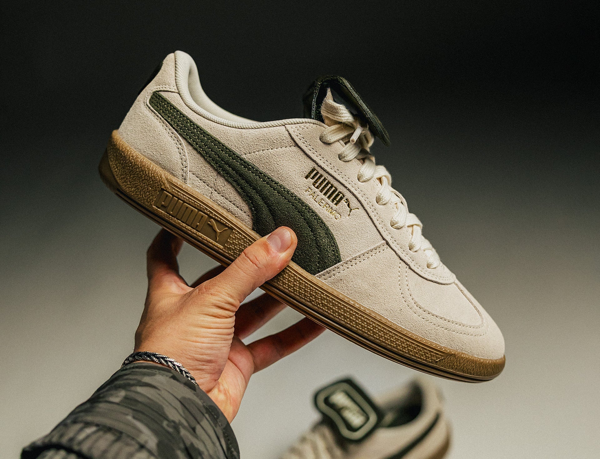 Puma Palermo Premium Suede alpine snow dark olive