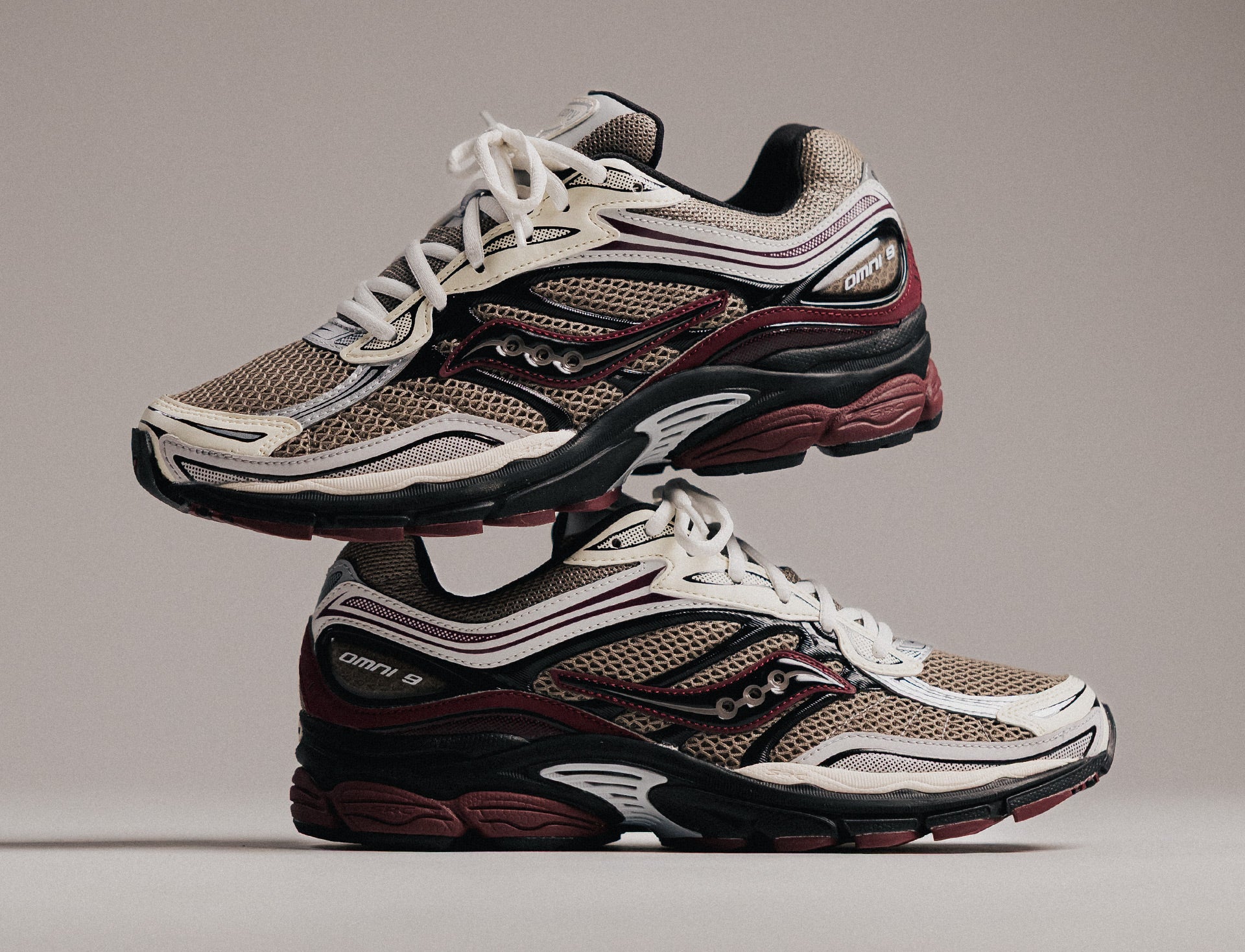 Saucony Progrid Omni 9 tan maroon