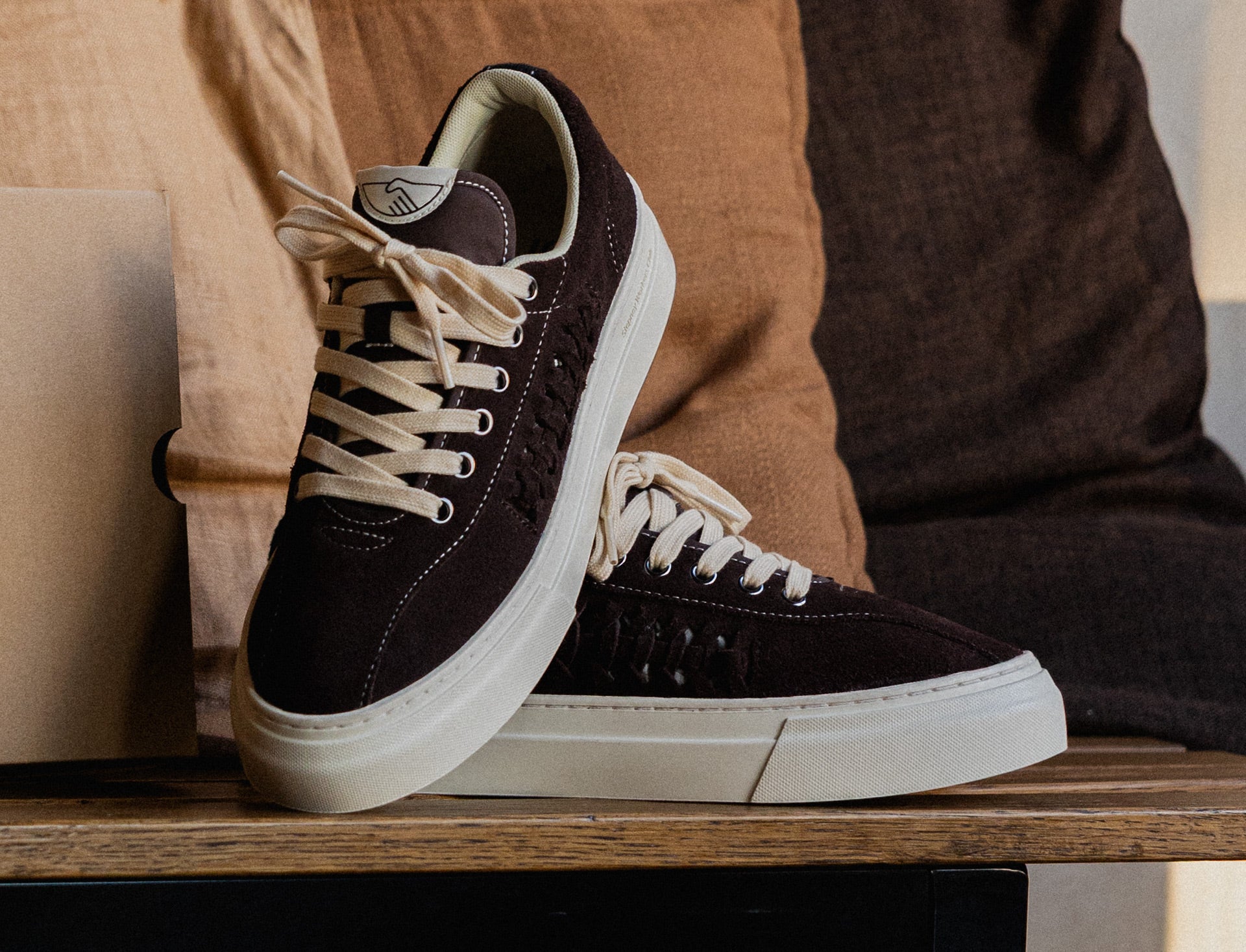 Stepney Workers Club Dellow Woven Suede dark brown