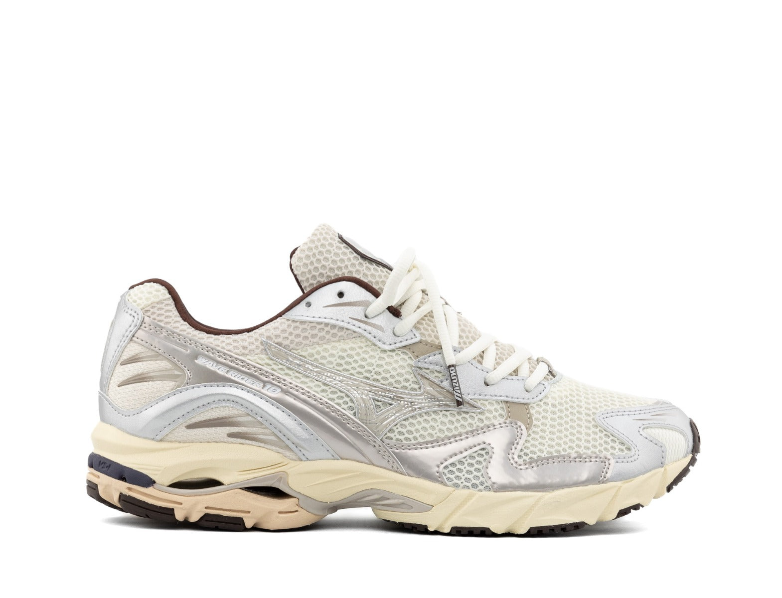 Mizuno Wave Rider 10 snow white silver cloud chicory coffee 1