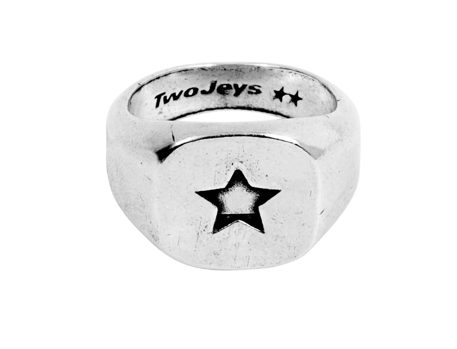 TwoJeys Star Signet Ring