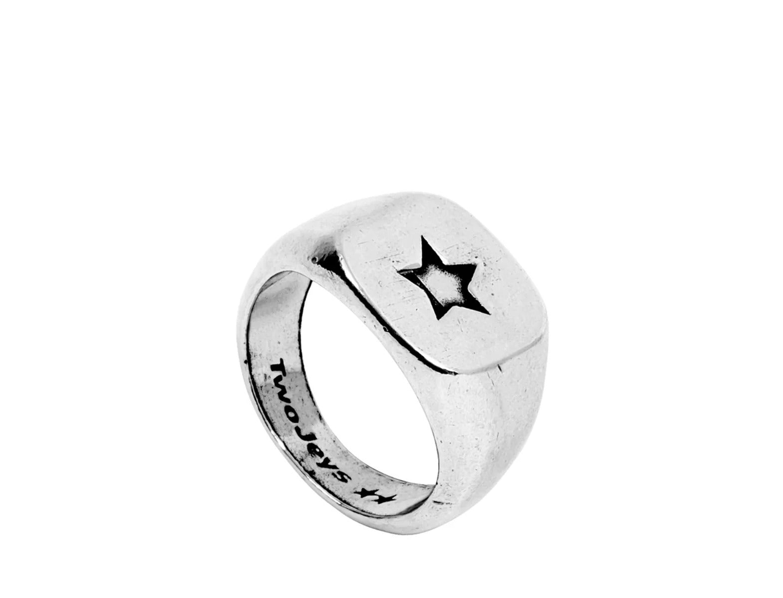 TwoJeys Star Signet Ring